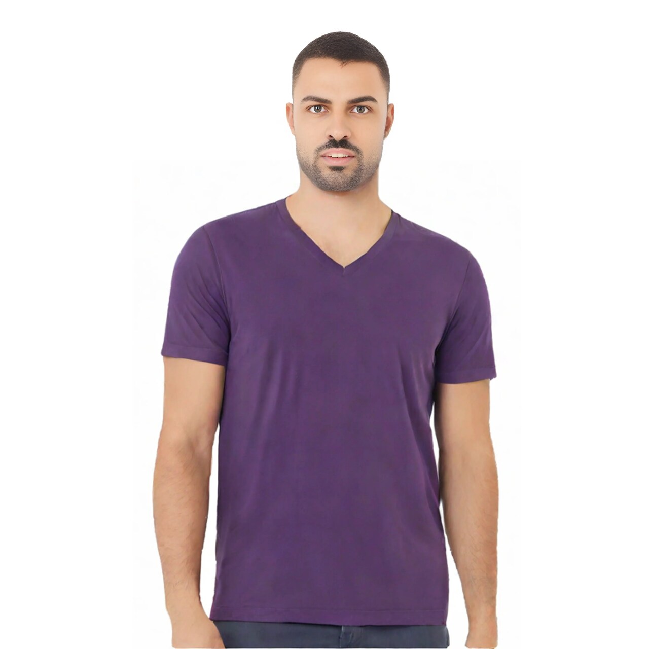 BELLA + CANVAS Unisex Jersey V-Neck Tee Lightweight Airlume Cotton Retail Fit Everyday Casual Shirt